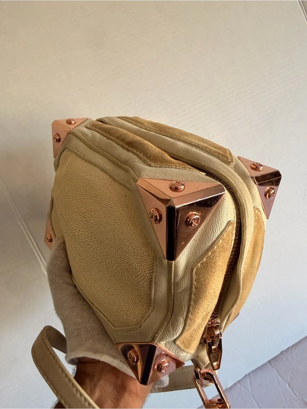 Alexander Wang Cream boxy Clutch with Rose Gold Corner Hardware(hard to find)